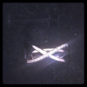 NIP 1/10 CTTW Diamond Three Row X Ring Size 6.5